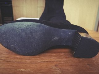 Botín negro tacón plateado negro talla 38