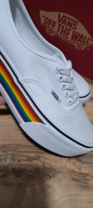 Vans Platform Scarpe Arcobaleno Bianche