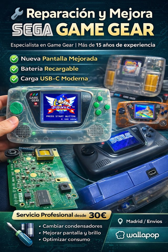 Reparación y Mejora SEGA GAME GEAR