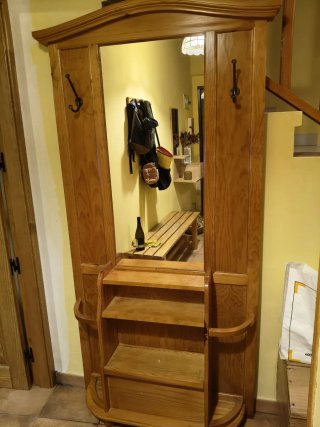Mueble de entrada pino con espejo