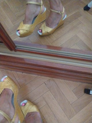 Sandalias Pons Quintana Piel Doradas