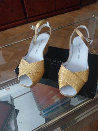 Sandalias Pons Quintana Piel Doradas
