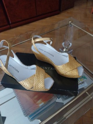 Sandalias Pons Quintana Piel Doradas