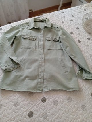 Chaqueta vaquera fina mujer verde