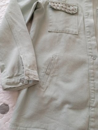 Chaqueta vaquera fina mujer verde
