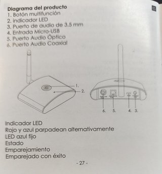 Transmisor Bluetooth Negro