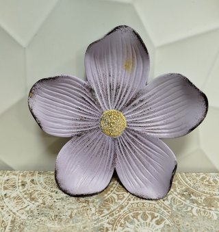 2 Platos Decorativos Hoja y Flor