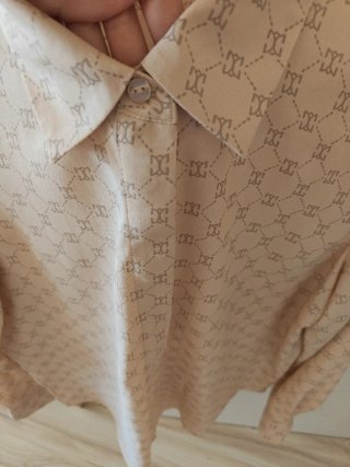 Camisa Mango salmón estampado