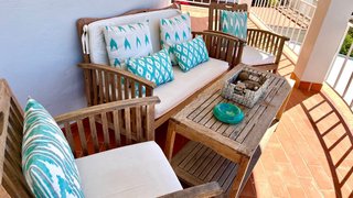 Conjunto Muebles Jardín Madera y Cojines