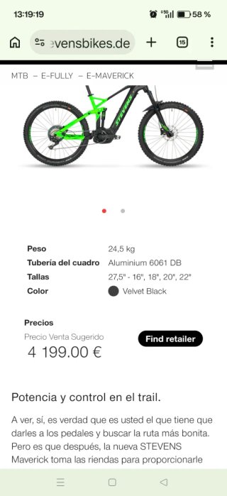 Bicicleta Eléctrica Stevens