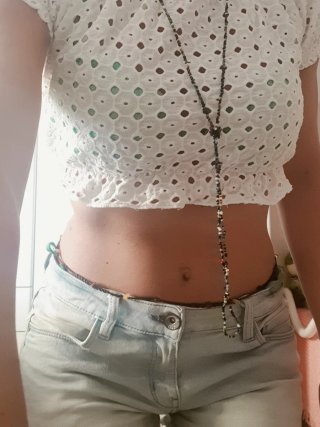 Collana vintage perline plastica