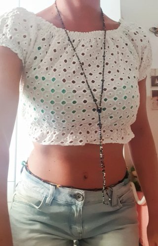 Collana vintage perline plastica