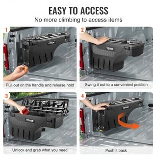 Caja de Almacenamiento para Cama de Camión, Tapa Cerrable, Caja de Herramientas de ABS Impermeable para Rueda de 6.6 Gal/20 L, Compatible con Chevrolet Silverado 1500 GMC Sierra 1500 2019-2020, La...