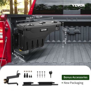 Caja de Almacenamiento para Cama de Camión, Tapa Cerrable, Caja de Herramientas de ABS Impermeable para Rueda de 6.6 Gal/20 L, Compatible con Chevrolet Silverado 1500 GMC Sierra 1500 2019-2020, La...