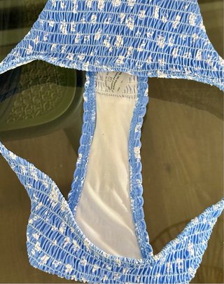 Bikini Fruncido Azul Estampado Floral