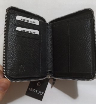 Cartera de cuero Esmara negra