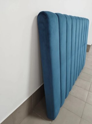 Cabecero terciopelo azul