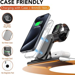 Cargador Inalámbrico 3 en 1 Plegable