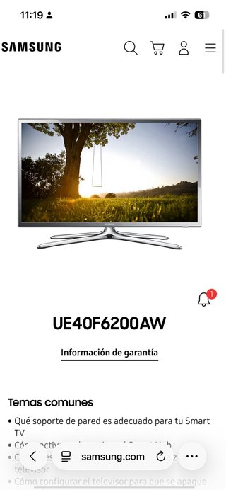 TV Samsung 40 Plata y Negro