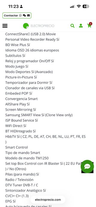 TV Samsung 40 Plata y Negro