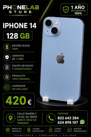 iPhone 14 128GB Azul - Garantía 1 Año