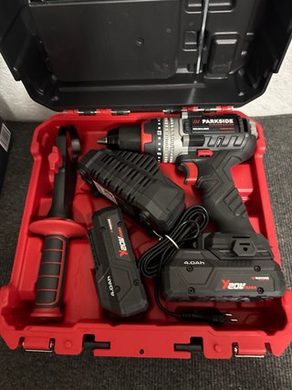 Taladro Percutor Parkside 20V 64Nm + Batería + Car