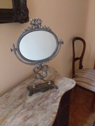 Specchio da terra antico argento decorativo
