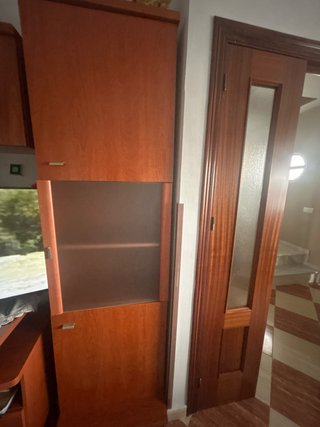 Módulos comedor madera y cristal