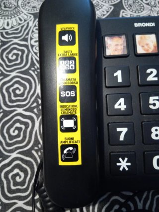 Telefono fisso Brondi nero con tasti grandi