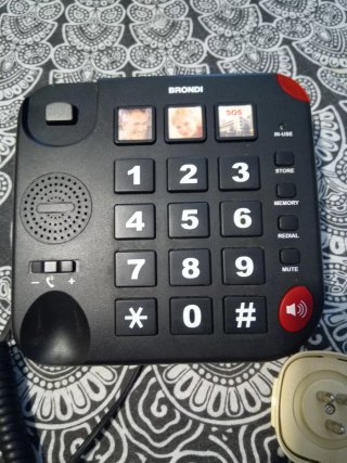 Telefono fisso Brondi nero con tasti grandi