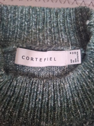 Jersey Cortefiel verde cuello perkins