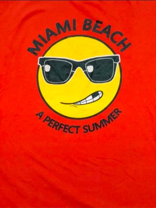​T-shirt arancione Miami Beach Piazza Italia S