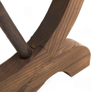 Tavolo da Giardino Stile Country con Gambe a Ruota, in Legno di Abete Resistente, 110X60X65 Cm