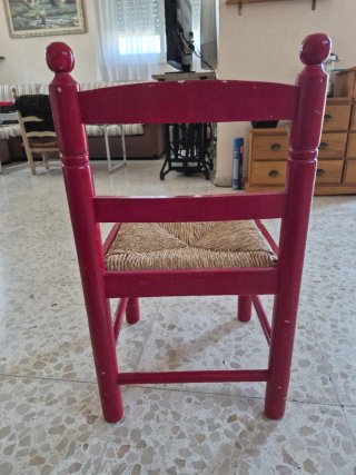Silla Andaluza Roja con Flores♦️últimos dias♦️