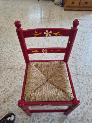 Silla Andaluza Roja con Flores♦️últimos dias♦️