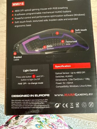 Ratón Gaming Mars Gaming MM018 RGB