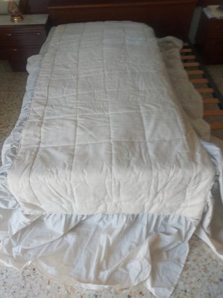 Colcha bouti rosa y blanco
