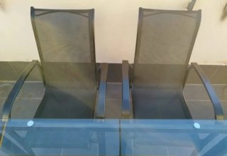 Sillas de terraza metálicas y tela