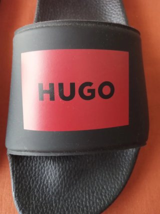 Chanclas Hugo Boss Hombre Negras y Rojas