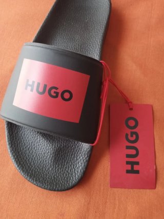 Chanclas Hugo Boss Hombre Negras y Rojas