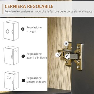 Mobile da Cucina Credenza Moderna Salvaspazio Con 2 Armadietti 3 Cassetti 3 Ripiani in Legno 90 X 39 X 169Cm Color Noce Chiaro