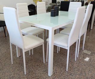 Mesa Comedor + 6 Sillas Blancas. ¡ECONÓMICA!