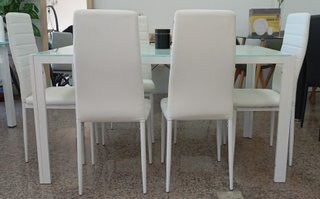 Mesa Comedor + 6 Sillas Blancas. ¡ECONÓMICA!
