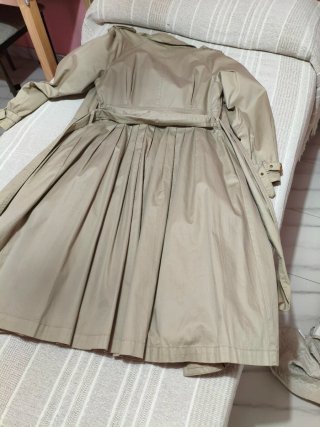Vestido gabardina beige