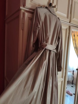 Vestido gabardina beige