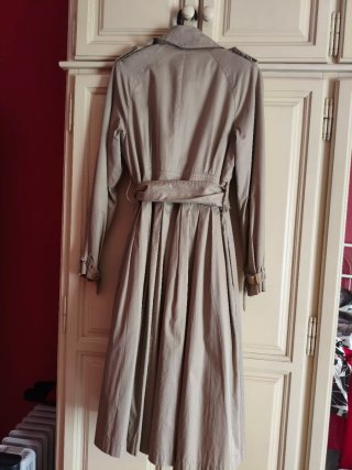Vestido gabardina beige