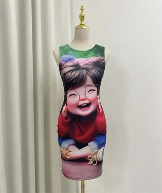 Vestido corto verano estampado niña