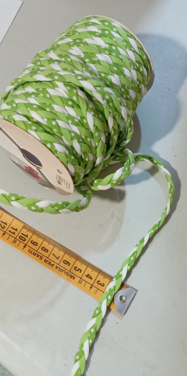 Rollo cinta trenzada 22m verde/blanco