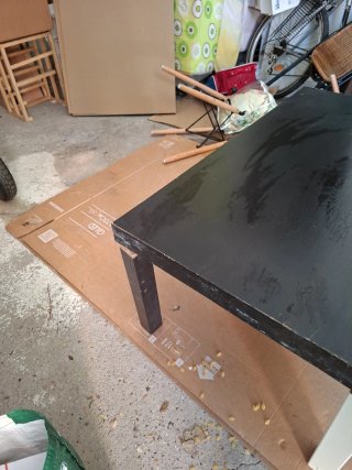 Mesa Ikea Negra y Blanca 70/55