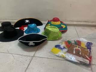 Lote de 7 Gorros Divertidos y plumas indio
